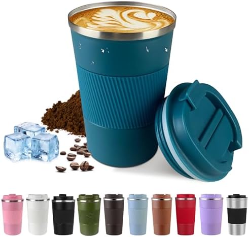 Vacuum Insulated Stainless Steel Travel Coffee Mug, Leak Proof Cup with Lid by SPLMIFA