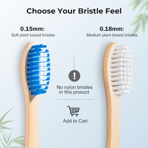 Bamboo Toothbrushes, Plant-Based Soft & Medium 20 Pack - Image 3