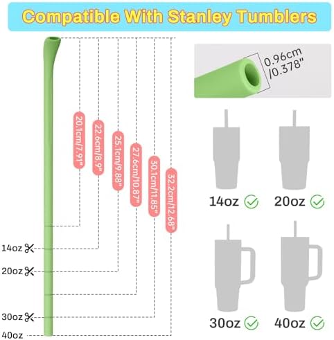NiHome 6PCS Silicone Anti-Wrinkle Straws Fit for Stanley 40oz 30oz Tumblers - Image 2