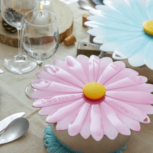 Charles Viancin - Daisy Silicone Lid for Food Storage and Cooking - 11''/28cm - Airtight Seal on Any Smooth Rim Surface - BPA-Free - Oven, Microwave, Freezer, Stovetop and Dishwasher Safe - Aqua - Image 6