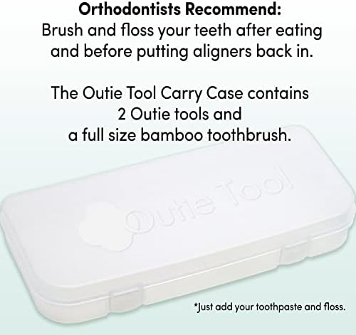 Outie Tool 2 in 1 Total Care Carry Case | Contains 1 Bamboo Toothbrush and 2 Clear Aligner Removers - Image 4