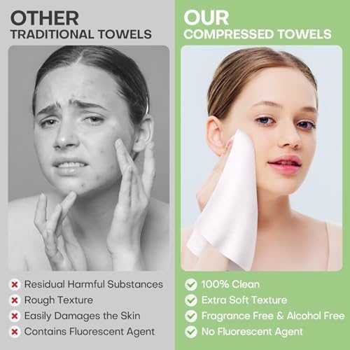 Compressed Towels Disposable Face Towel Disposable Washcloths 50 Count - Image 2
