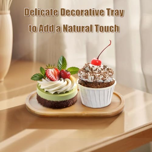 6Pcs Bamboo Tray for Bathroom, Small Wooden Trays Decorative for Candle - Image 4