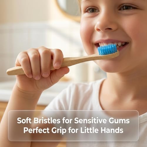 Premium Bamboo Kids Toothbrushes - 10 Color Value Pack, BPA Free Ultra Soft Bristles, Eco-Friendly Biodegradable Compostable Manual Toothbrush for Toddlers and Young Children - Image 4