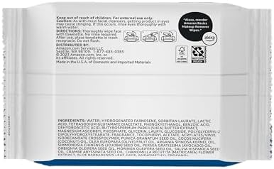 Amazon Basics Makeup Remover Wipes, Gentle Cleansing, Dermatologist Tested, Original, Plant Based, Alcohol-Free, Removes Waterproof Mascara, pH Balanced, 25 Count, 6-Pack - Image 2