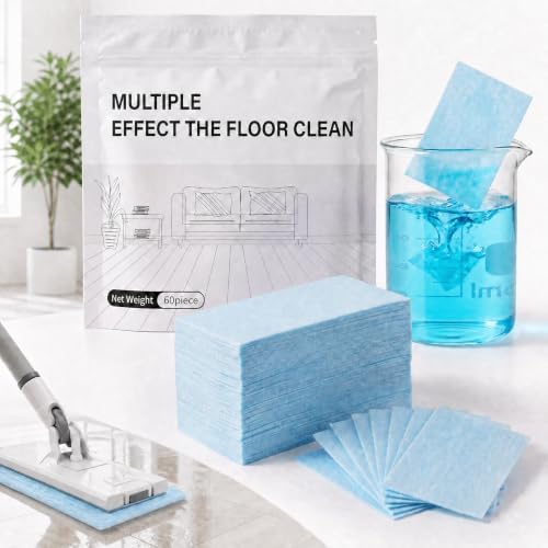 Multi-Surface Floor Cleaning Tablets for Mopping, Quick Dissolving, 60 pcs by YITOWAY