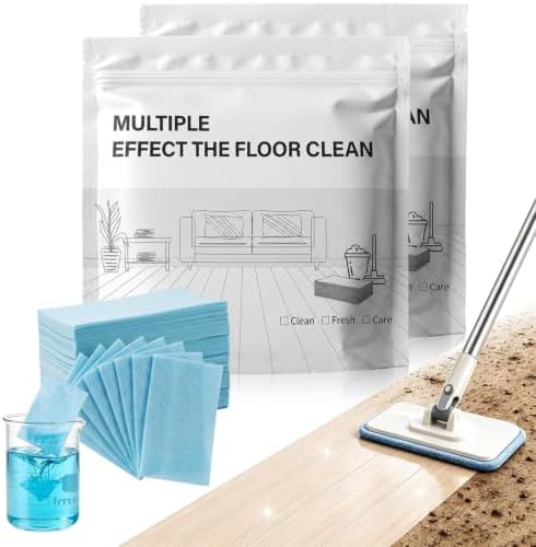 Multi-Surface Floor Cleaning Tablets – 200 Count Water Soluble Floor Cleaner, Multi-Effect Floor Cleaning Sheet for Hardwood, Tile, Laminate, Pre-Measured Dissolvable Mop Tablets with Fresh Scent by Unknown