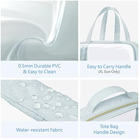 PACKISM Clear Makeup Bag Travel - TSA Approved Toiletry Bag, 3 Grayish Blue - Image 5