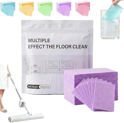 Floor Cleaning Sheets, 100 Piece Floor Cleaning Tablets, Multiple Effect the Floor Clean, Floor Cleaner Tablets, Dissolvable Deep Cleaning Solution, For Hardwood, Tile & More by YYONPQ