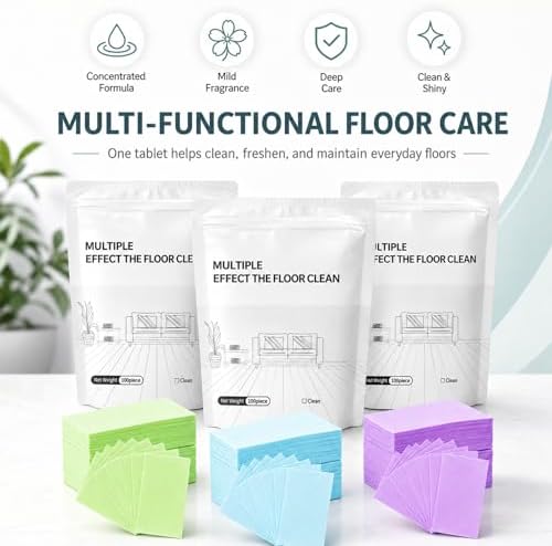 200 Piece Floor Cleaning Tablets, Multi-Surface Floor Cleaning Tablets for Mopping, Dissolvable Pre-Measured Concentrated Cleaner for Hardwood, Tile, Laminate, Vinyl Floors (Mix, 300Pcs) - Image 2