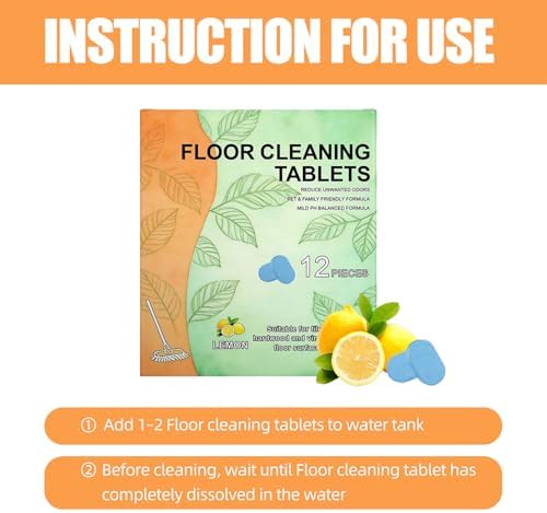36 Pcs Floor Cleaner Tablets Hard Floors Deep Cleaning Solution for mopping, all purpose Dissolvable Cleaning pods for Tile, Vinyl, Hardwood, Compatible with Robot Mops & Wet/Dry Vacuums, Lemon Scent - Image 6