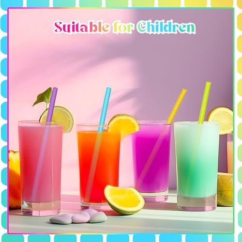 Meanplan 4 Sets Reusable Straws Travel Case Brush Silicone,Multicolor - Image 5