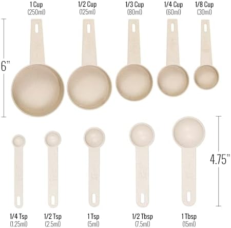 Beille 7pc Wheat Straw Complete Kitchen Utensils Set, Cream - Image 3