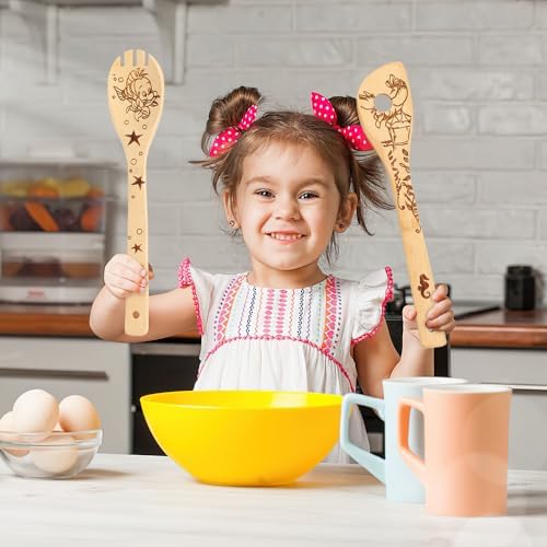 The Little Mermaid Organic Bamboo Spoons for Cooking Personalized Cartton Pattern Kitchen Burned Utensils Spatula Household Items Non-stick Kitchen Cookware Ideal Housewarming Present for Family - Image 3