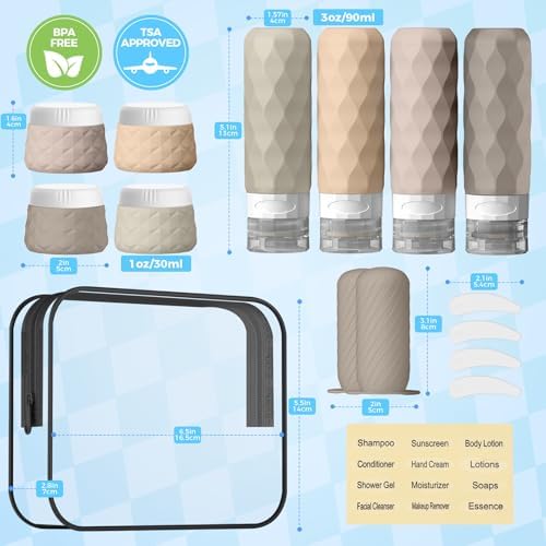 Silevoler 16Pack Travel Bottles for Toiletries, Bottles, Jars, and Covers - Image 2