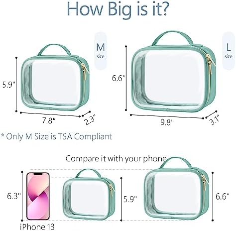 PACKISM Clear Makeup Bag Travel - TSA Approved Toiletry Bag, 2 Pack Green - Image 6