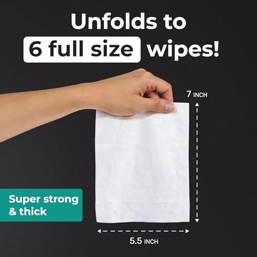 Impossibly Compact Travel Flushable Wipes - 99.5% Water and Aloe - Safe for Sensitive Skin - Travel Essentials for Adults & Kids, Mint, 8 Pack 48 Wipes - Image 3