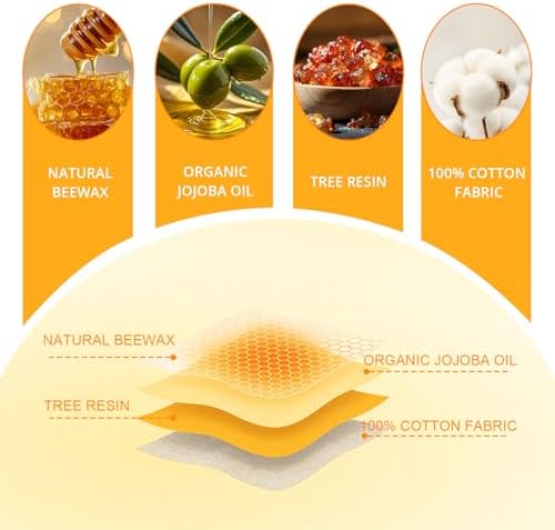 Reusable Beeswax Food Wrap Roll, 13x39 Inches Cut-to-Size Beeswax Paper for Bread, Sustainable Eco Friendly Cotton Food Storage Wraps for Cheese, Fruit, Veggies, Washable Plastic Free - Image 5