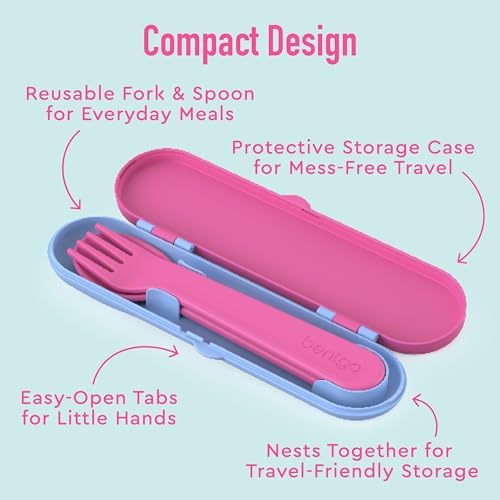 Bentgo Kids Plastic Utensil Set with Fork, Spoon, & Storage Case - Image 4