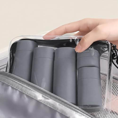 Travel Bottles for Toiletries, 5 Pack Travel Size Containers, TSA Approved Leak Proof - Silicone Toiletry Containers with Clear Bag for Shampoo, Conditioner & Lotion, Travel Essentials - Image 5