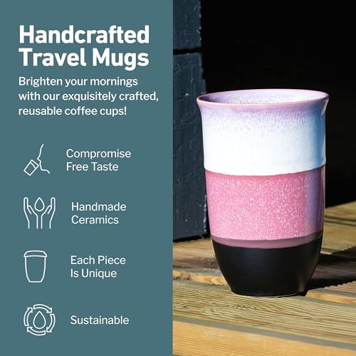 NOVA CERAMICS Coffee Travel Mug – Reusable Coffee Cup – Microwave & Dishwasher Safe Coffee Green Tumbler - Gifts For Women Men Him Her – 12oz – Eclipse - Image 2