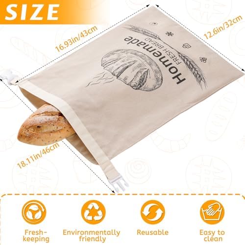2 Pack Beeswax Bread Bags for Homemade Sourdough Reusable Beeswax Bread Bag - Image 4