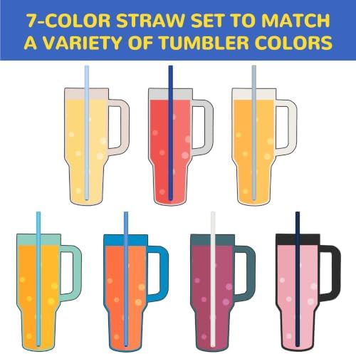 Tomorotec 7PCS Silicone Drinking Straws Fit for Stanley 40 oz 30 oz Tumbler - Image 6