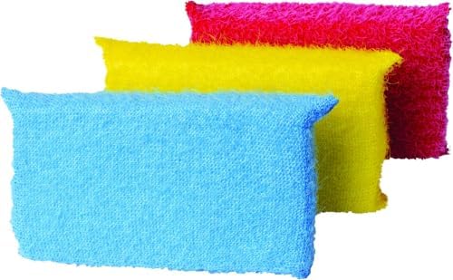 Casabella Multicolor Cellulose Scrub Sponges, Blue/Yellow/Pink, (Pack of 36) by Casabella