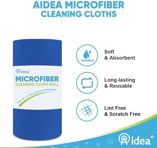 AIDEA Microfiber Cleaning Cloth 330 Sheets 6 Roll, Cleaning Rags 11×9" - Image 3