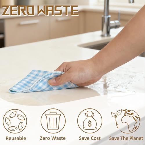25 Pack Reusable Tissue Paperless Towel Roll Washable Cotton for Kitchen Towels Zero Waste Products Replacement Tissue (RT-A) - Image 3