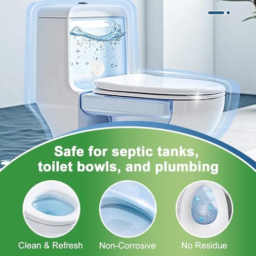 Msvvko Toilet Bowl Cleaner Tablets - 30 Pack Automatic Cleaners with Bleach, Slow-Releasing Toilet Tank Cleaners for Deodorizing & Descaling, Household Toilet Cleaners against Tough Stains - Image 5