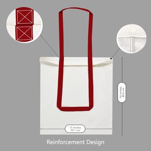 TOPDesign 6-Pack Economical 16"x15" Cotton Tote Bag, Lightweight Medium Reusable Grocery Shopping Cloth Bags, Suitable for DIY, Advertising, Promotion, Gift, Activity - Image 5