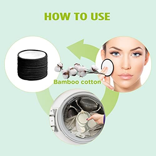 Reusable Face Makeup Remover Pads 16pcs 100% Organic Cotton Pads Cleaning Face Wipes Cloth Washable Face Round Cotton with Laundry Net Bag and Fashionable Metal Box Suit for Adults and Kids - Image 5