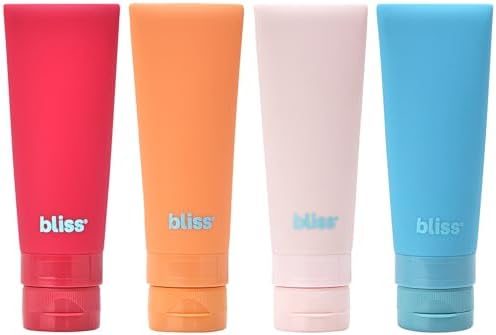 Bliss Travel Bottles Set TSA Approved Leak-Free Refillable Toiletries by Bliss