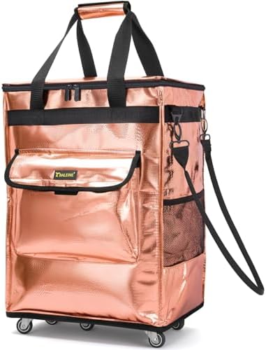 BALEINE Reusable Grocery Bag on Wheels, Foldable Rolling Tote Bag by BALEINE