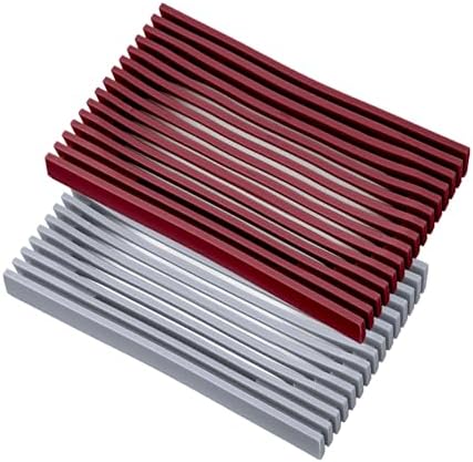 Aoheuo Modern Minimalist Soap Dish (2Pack),Drainage Silicone Soap Holder,5.5 Long by 3.15 Wide,0.55 inches high,Used for Kitchen,Bathroom,and Bar Sink(Red,Incanus) by Aoheuo