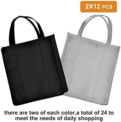 JERIA 24-Pack Reusable Grocery Bags，Large Washable Foldable Shopping Bags，Heavy Duty Tote Bags with Reinforced Handles - Image 4