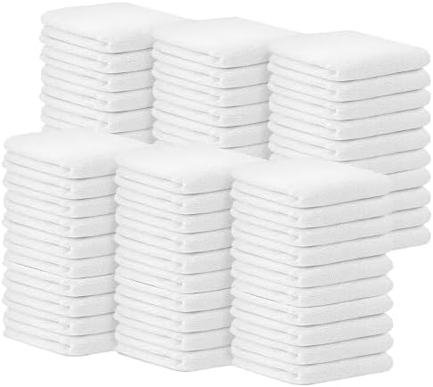 Avalon Towels Bar Towels (Pack of 60) Size 14x17 Inches – 100% Cotton, Absorbent and Reusable Cleaning Rags, Multipurpose Cleaning Towels, Terry Cloth Rags, Durable Shop Rags (White) by AvalonTowels