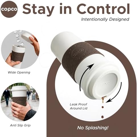 Copco 16oz Acadia Travel Mug, Set of 3 - Spill-Resistant (Brown) - Image 5