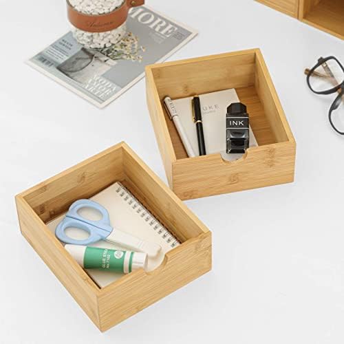 Bamboo Desk Drawer Organizer, Desktop Organizer with Drawers(3 Drawers) - Image 5