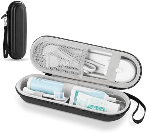 Toothbrush Travel Case for Oral B/Oral-B Pro 1000 1500 5000 7000 & Philips Sonicare 4100 1100 5300 5100 6100/iO Electric Toothbrush, Hard Protective Storage Bag (Black) by TYSORETY