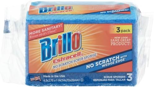 Brillo Estracell No Scratch Scrub Sponge with Wedge Edge, 3-Count - Image 2
