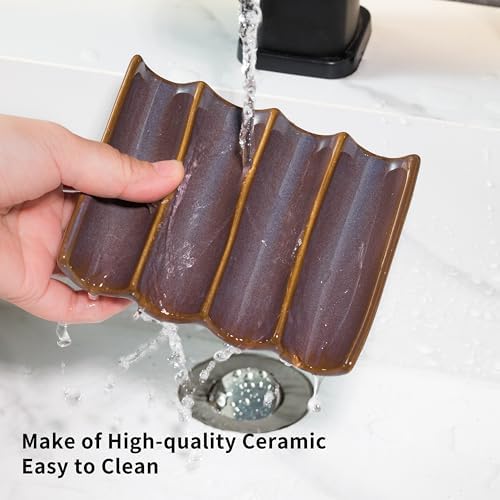 Ceramic Soap Dish for Shower, Bar Soap Holder for Bathroom Keep Dry - Image 6