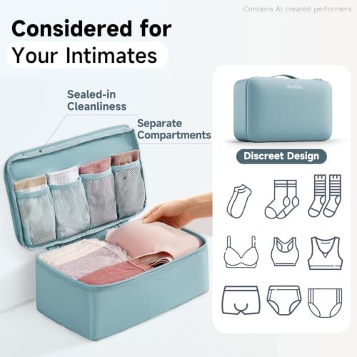 OlarHike Packing Cubes for Travel,Gifts for Women Mom,Anti-Tearing Suitcase Organizer for Luggage with Shoe & Hanging Toiletry Bag,Vacation Essentials & Accessories for Cruise Ship,9 Set,Blue Gray - Image 5