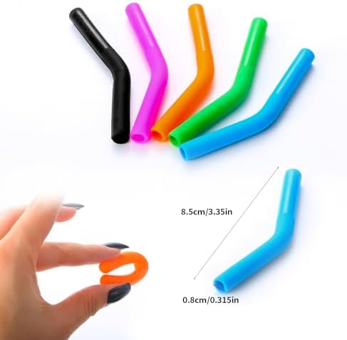 Lazycorner 10 Pcs Metal Straw Reusable 8.5" 6mm Stainless Steel Straws,20oz-32oz, Colorful Drinking Straws with Silicone Tips, 4 Straw Cleaner Brush, 1 Travel Case - Image 6