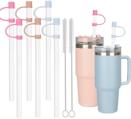 Jetstop Straw with Cover fit Stanley Quencher H2.0 14-40 oz Tumbler, 6pk by Jetstop