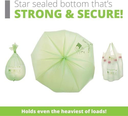 3 Gallon Compostable Trash Bags with Handle-Tie, Thick 0.67 Mil, 11.36 Liter, 80 Bags, Small Kitchen Food Scrap Waste Bag, ASTM D6400, US BPI and OK Compost Home Certified - Image 6