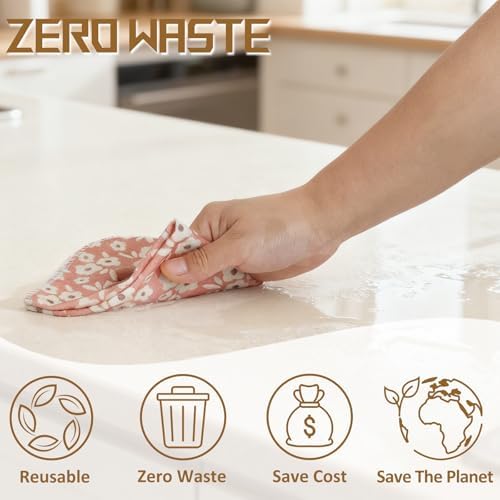 25 Pack Reusable Tissue Paperless Towel Roll Washable Cotton for Kitchen Towels Zero Waste Products Replacement Tissue (RT-D) - Image 3