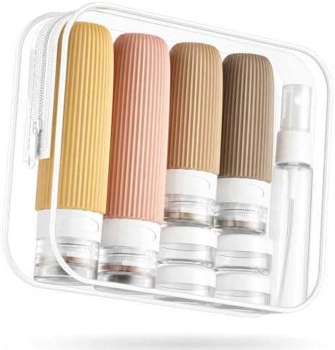 Mrsdry 16 Pack Travel Bottles Set, TSA Approved Leak Proof Silicone Squeezable Containers for Toiletries, Refillable Travel Accessories for Conditioner, Shampoo, Lotion & Body Wash Accessories by Mrsdry