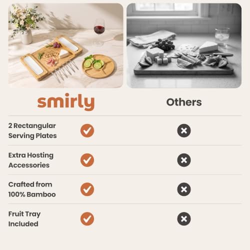 SMIRLY Bamboo Charcuterie Board Set with Serving Accessories - Image 5